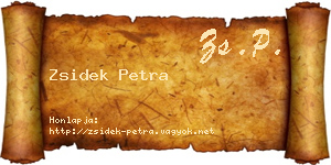 Zsidek Petra névjegykártya